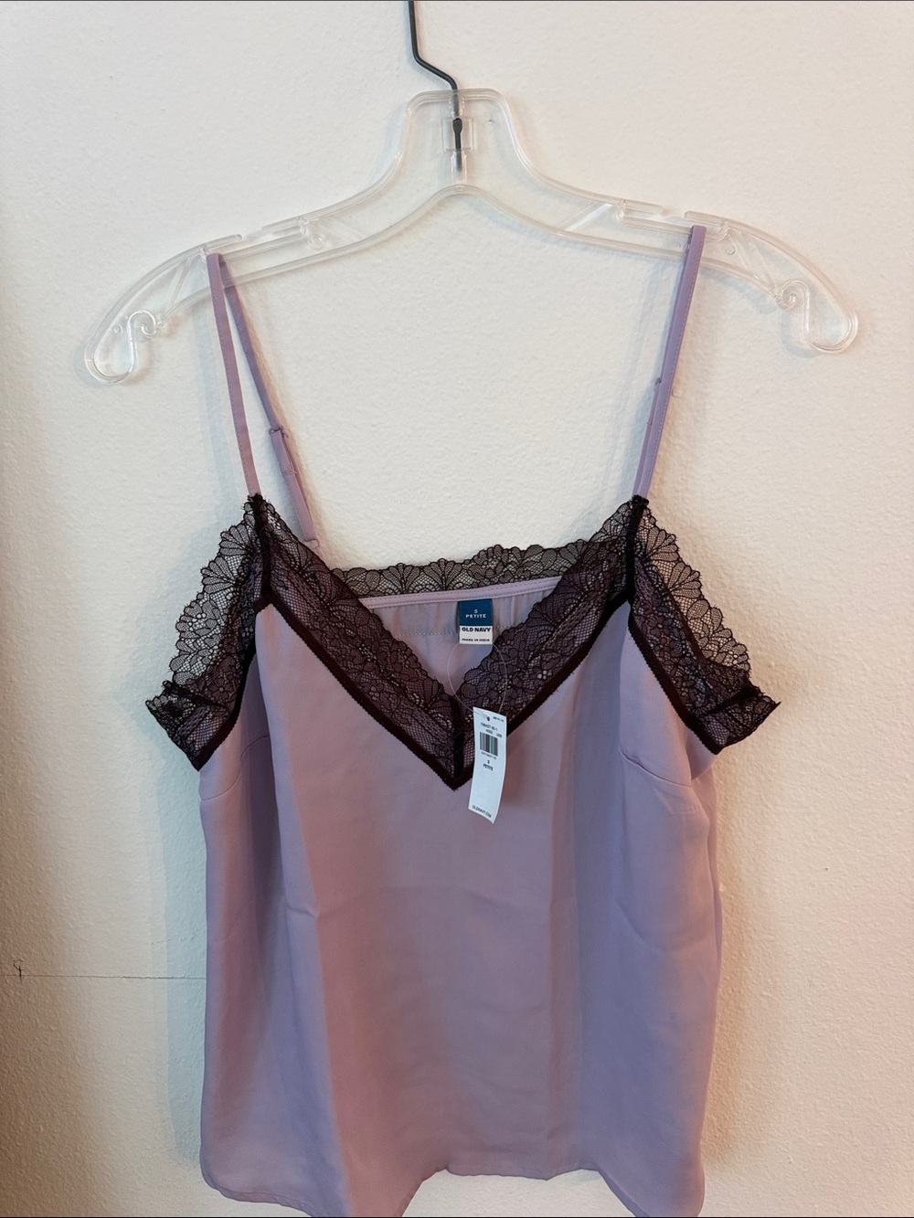 NWWT  Lavender Satin Lace-Trimmed Cami